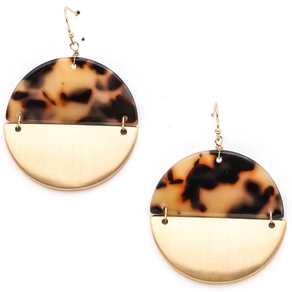 Fashion Nova Jewelry - Lucite Disk Earring - Beige / Gold